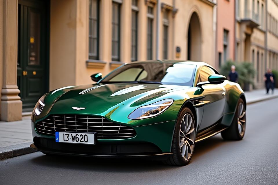 Aston Martin Vantage verte élégante