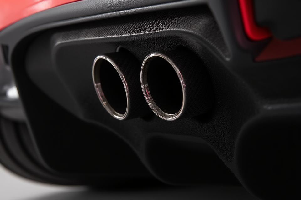 Détail de l'échappement de la Ferrari