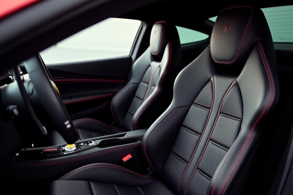 Intérieur Ferrari 488 GTB avec accents carbone
