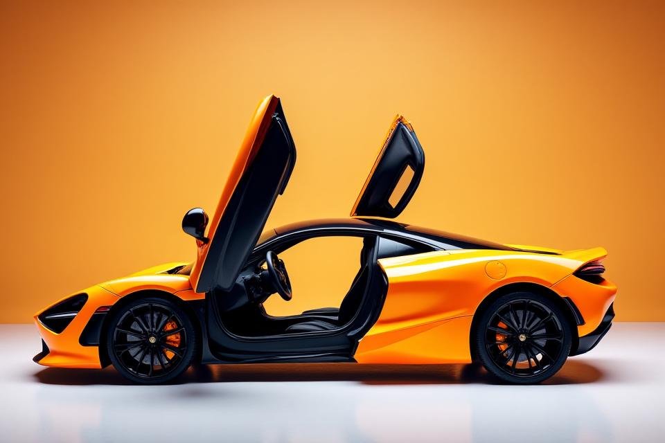 Ailes dièdres ouvertes de la McLaren 720S